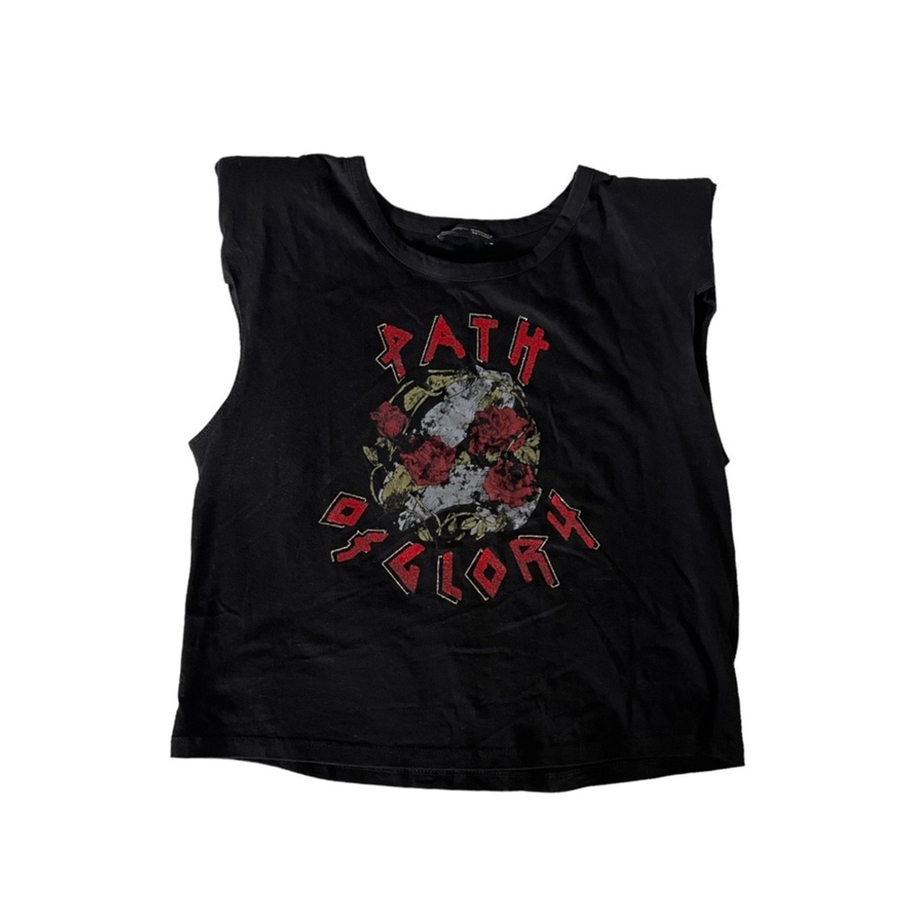 Zara Relaxed Graphic Muscle Tee with Shoulder Pads